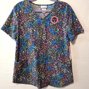 Scrubstar Blooming Petals Scrub Top Size M NWT